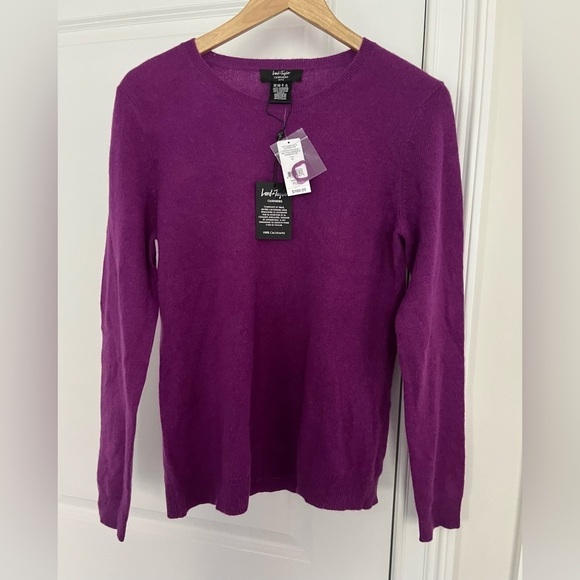 Lord & Taylor Cashmere Pullover Sweater Magenta Purple Women's Size Large P NWT - Picture 1 of 5